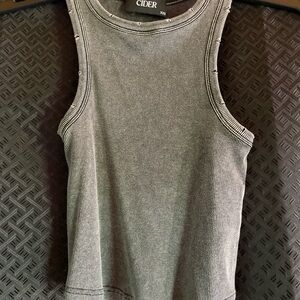 Cider Black and White Striped Tank Top